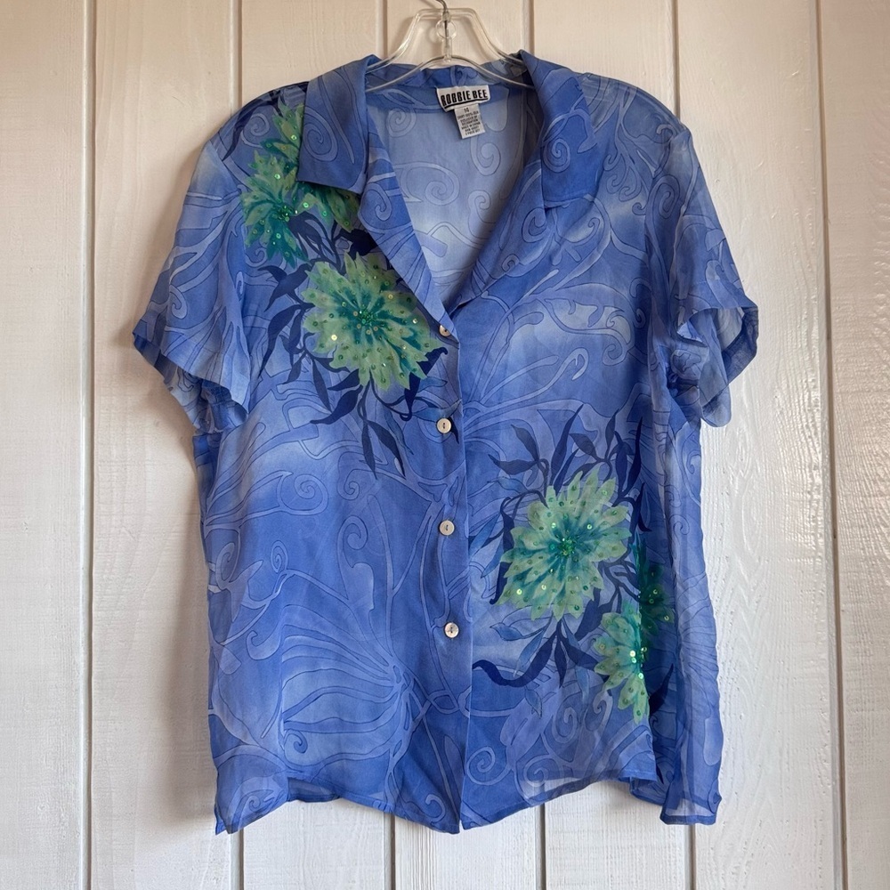 Vintage Robbie Bee Silk Sequin Blouse